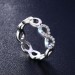 Titanium Infinity Round Cut White Sapphire Silver Promise Rings For Her