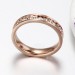 Titanium Rose Gold Round Cut White Sapphire Promise Rings For Her
