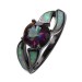 Round Cut Colorful Opal Black Women's Ring