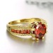 Gold Round Cut Ruby Engagement Rings