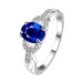 Oval Cut Blue Sapphire Engagement Ring