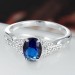 Oval Cut Blue Sapphire Engagement Ring