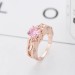 Round Cut Pink Sapphire Rose Gold Skull Ring for Women