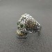 Cool Emerald Eyes Titanium Skull Ring for Men
