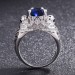 Heart Cut Blue Sapphire Women's Skull Ring