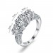 Round Cut White Sapphire 3-Stone Engagement Ring