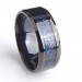 Black and Blue Beveled Dragon Titanium Men's Ring