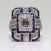 Antique Art Deco Blue and White Sapphire Women's Ring