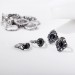 Fashion Black Sapphire Lotus Hollow 15-Piece Ring Sets