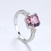 Asscher Cut Pink Sapphire 925 Sterling Silver Promise Ring