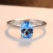 Oval Cut Aquamarine 925 Sterling Silver Promise Ring