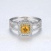 Cushion Cut Topaz 925 Sterling Silver Promise Ring