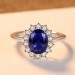 Oval Cut Blue Sapphire 925 Sterling Silver Promise Ring
