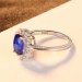 Oval Cut Blue Sapphire 925 Sterling Silver Promise Ring