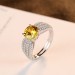 Round Cut Topaz 925 Sterling Silver Promise Ring