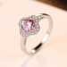 Round Cut Pink Sapphire 925 Sterling Silver Promise Ring