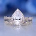 Pear Cut White Sapphire Halo Bridal Sets