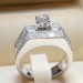 Round Cut White Sapphire 2-Piece Bridal Sets