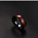 Black Tungsten Wood Inlaid Men's Wedding Band