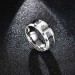 Cool Round Cut White Sapphire Titanium Steel Men's Ring