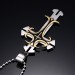 Cool Gold and Silver Cross 925 Sterling Silver Necklace