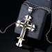 Cool Gold and Silver Cross 925 Sterling Silver Necklace