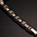 Black and Gold 925 Sterling Silver Chain Bracelet