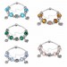 White/Emerald/Pink/Aquamarine/Topaz/Light Blue Silver Titanium Bracelets