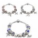 Aquamarine/Red/White/Blue Silver Titanium Bracelets