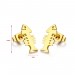 Fish Design Gold 925 Sterling Silver Earrings