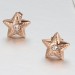 Star Round Cut White Sapphire Rose Gold 925 Sterling Silver Earrings
