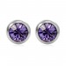 Round Cut Aquamarine/Amethyst/Pink Sapphire S925 Silver/Rose Gold Earrings
