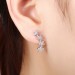 Elegant Round Cut White Sapphire S925 Silver Earrings