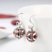 Red/White Sapphire S925 Silver Earrings