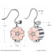 Round Cut White Sapphire Pink S925 Silver Earrings