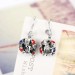 Round Cut White Sapphire S925 Silver Christmas Earrings