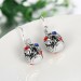 Round Cut White Sapphire S925 Silver Christmas Earrings