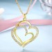 Heart Round Cut White Sapphire Gold/Rose Gold/Silver Titanium Necklaces