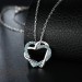 Heart Round Cut Aquamarine Gold/Silver Titanium Necklaces