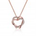 Hearts Round Cut White Sapphire Gold/Rose Gold Titanium Necklaces