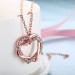 Hearts Round Cut White Sapphire Gold/Rose Gold Titanium Necklaces