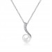 Pearl Round Cut White Sapphire Gold/Silver Titanium Necklaces