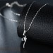 Round Cut White Sapphire Rose Gold/Silver Titanium Necklaces
