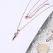 Round Cut White Sapphire Rose Gold Titanium Necklaces