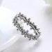 Round Cut White Sapphire Flower S925 Silver Promise Rings