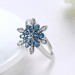 Marquise Cut Aquamarine and White Sapphire S925 Silver Rings