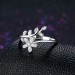 Flower Round Cut White Sapphire S925 Silver Promise Rings