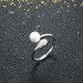 Round Cut White Sapphire Pearl S925 Silver Promise Rings