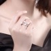 Round Cut White Sapphire Pearls S925 Silver Promise Rings