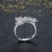 Round Cut White Sapphire S925 Silver Petal Promise Rings
